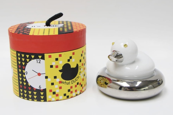 Zegar stołowy porcelana gadżet kaczka