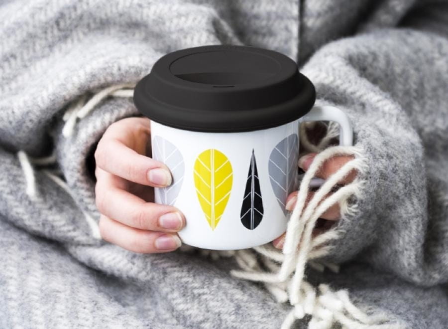 Silicone lid TAKE AWAY for mugs - black