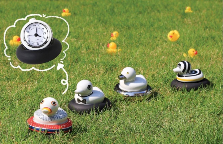 Kaczki porcelanowe zegar