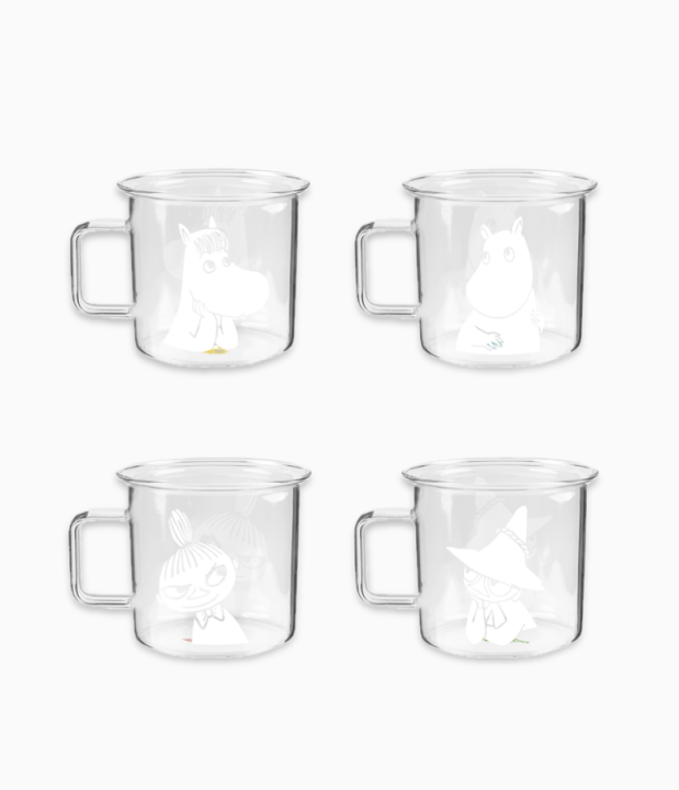 Set of 4 glasses with Moomins 350ml
