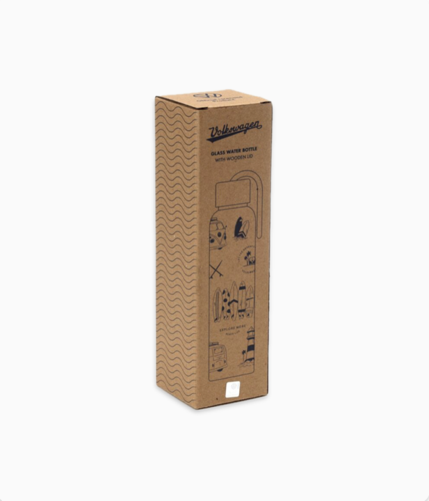Glass Bottle with Bamboo Lid Volkswagen Blue 500ml