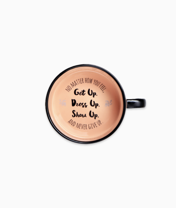 Retro kubek garnuszek na zupę, Never Give up