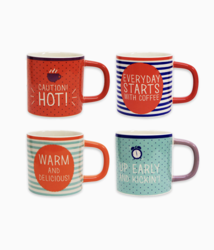 Kubki Skandi z napisami - komplet