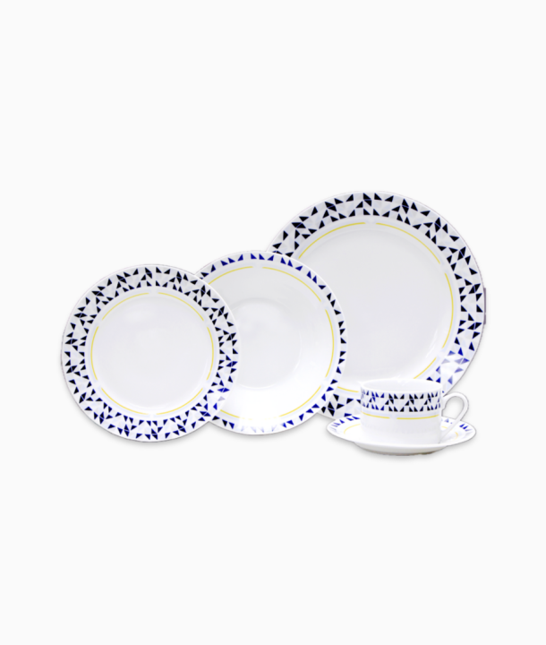 Porcelain Dinner Set Blue Mosaic -30pcs