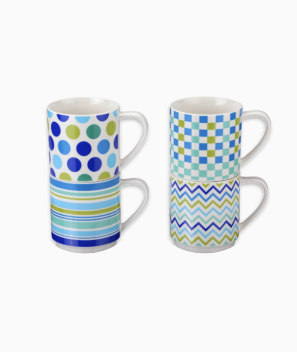 Komplet kubków nowoczesny niebieskich