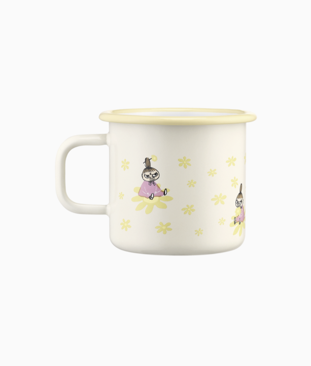 Żółty kubek Muminki Mała Mi kwiaty Flowers