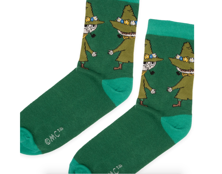 Skarpetki Włóczykij Muminki zielone