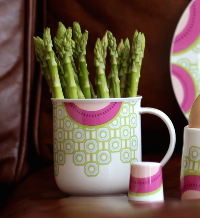 Kubek zielony różowy arbuzy