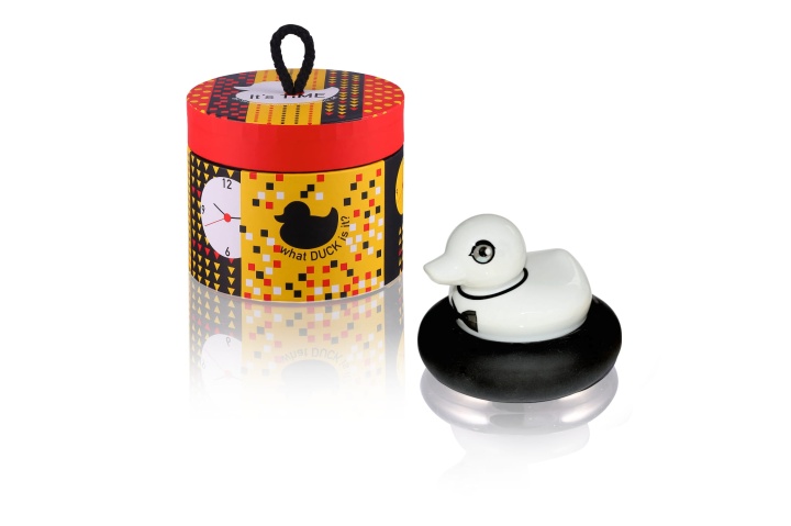 Pojemnik kaczka na biżuterię zegar