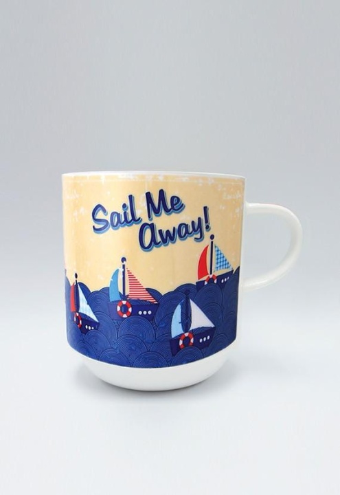 Komplet kapitańskich kubków z porcelany